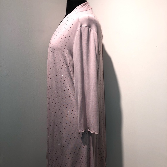 Dusty Rose Modal Rhinestone Cardigan - Picture 3 of 5